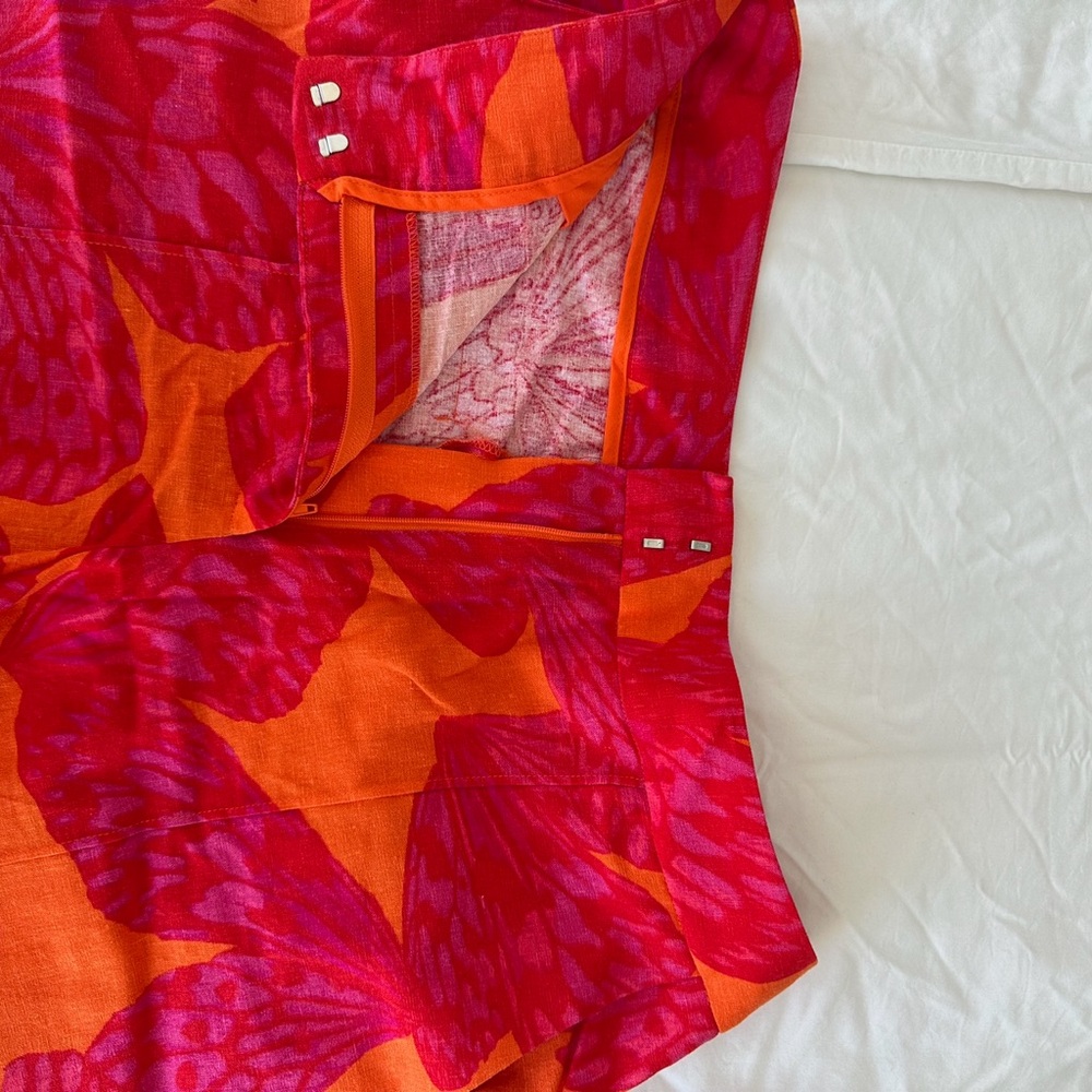 Vibrant Red and Orange Patterned Pants